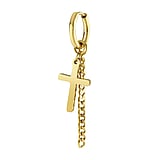 Fashion dangle earrings Surgical Steel 316L PVD-coating (gold color) Cross