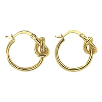Fashion dangle earrings out of Surgical Steel 316L with PVD-coating (gold color). Diameter:24mm. Width:8mm.  Eternal Loop Eternity Everlasting Braided Intertwined 8