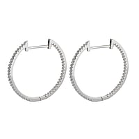 Hoops out of Silver 925 with Crystal. Width:1,5mm. Stone(s) are fixed in setting. Shiny.