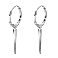 Dangle earrings out of Silver 925. Diameter:12mm. Length:15mm. Weight:0,5g. Shiny.