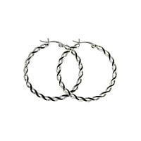 Hoops out of Surgical Steel 316L. Diameter:36mm. Cross-section:3,3mm.  Tribal pattern