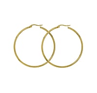 Hoops out of Surgical Steel 316L with Gold-plated. Cross-section:2mm.