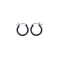 Hoops out of Surgical Steel 316L with Black PVD-coating. Cross-section:2mm.