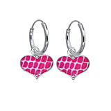 Kids earring Silver 925 Enamel Heart Love