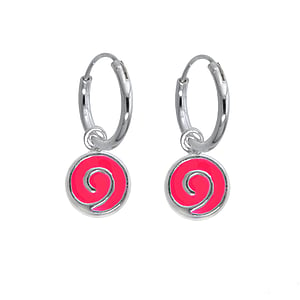 Kids earring Silver 925 Enamel Spiral