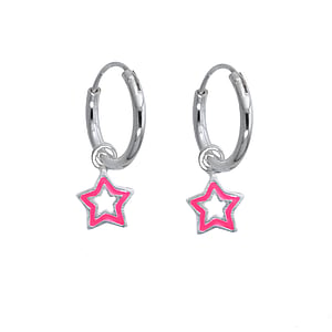 Kids earring Silver 925 Enamel Star