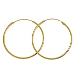 Gold-plated silver hoop earrings Cross-section:1,6mm.
