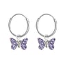 Silver hoop earrings for children Crystal Silver 925 Butterfly