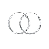 Hoops out of Silver 925. Cross-section:1mm.  Stripes Grooves Rills Lines