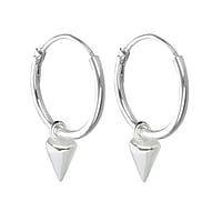 Silver earrings Diameter:12mm. Width:4mm.  Triangle