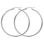 Stainless steel hoop earrings Cross-section:2mm. Shiny.