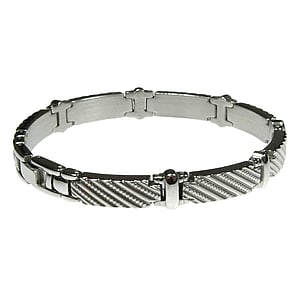 Stainless steel bracelet Stainless Steel Stripes Grooves Rills