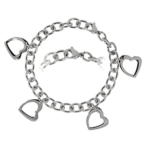 Bracelet Stainless Steel Heart Love