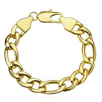 Bracelet out of Stainless Steel with PVD-coating (gold color). Width:12mm. Flat. Shiny.