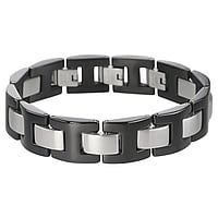 Stainless steel bracelet with Black PVD-coating. Width:14mm. Length:17/19/20,5cm. Adjustable length.