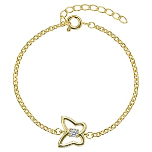 Kids bracelet Stainless Steel PVD-coating (gold color) zirconia Butterfly