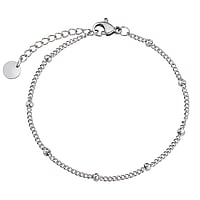 Bracelet out of Stainless Steel. Width:2mm. Length:16,5-19cm. Adjustable length. Shiny.