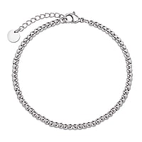 Bracelet out of Stainless Steel. Width:3mm. Length:16,5-19cm. Adjustable length. Shiny.