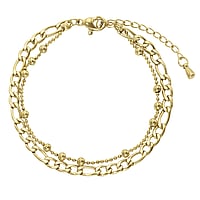 Bracelet out of Stainless Steel with PVD-coating (gold color). Width:4mm. Length:16-20cm. Adjustable length.