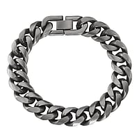 Stainless steel bracelet Width:13mm. Length:21,5cm. Matt finish.