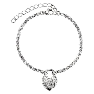 Pulsera Acero fino Corazn Amor Hoja Diseo_floral Flor