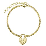 Bracelet Acier inoxydable Revêtement d´or (doré) Coeur Amour Fleur Serrure