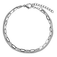 Bracelet out of Stainless Steel. Width:4mm. Length:16-20cm. Adjustable length. Shiny.