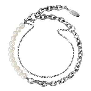 PAUL HEWITT Pulsera de perlas Acero fino Perla de agua dulce