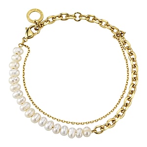PAUL HEWITT Perlen Armband Edelstahl Ssswasserperle Gold-Beschichtung (vergoldet)