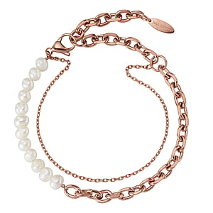 PAUL HEWITT Bracelet de perles Acier inoxydable Perles deau douce Revtement dor (dor)