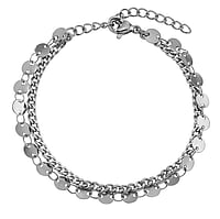 Bracelet out of Stainless Steel. Width:8mm. Length:16-20cm. Adjustable length. Shiny.