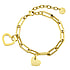 Bracelet Stainless Steel PVD-coating (gold color) Heart Love