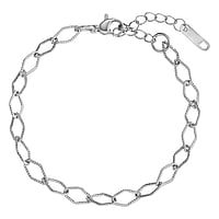 Bracelet out of Stainless Steel. Length:16-19,5cm. Width:5mm. Adjustable length.