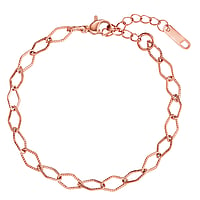 Armband uit Staal met PVD laag (goudkleurig). Lengte:16-19,5cm. Breedte:5mm. Lengte verstelbaar.