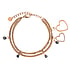 Bracelet Acier inoxydable Revêtement PVD (couleur or) Cristal Hématite Coeur C?ur Amour