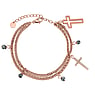 Bracelet Acier inoxydable Revtement PVD (couleur or) Cristal Hmatite Croix