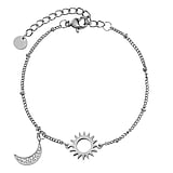 Bracelet Acier inoxydable Cristal Lune Demi_lune