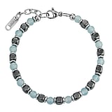 Stone Armband Staal Hematiet Aqua chalcedon