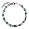 Bracelet de pierre Acier inoxydable Hmatite Calcdoine aqua