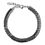 Bracciale di pietra Acciaio inox Ematite