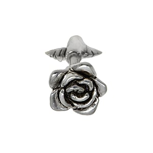 Ear piercing Surgical Steel 316L silver-plated brass Flower Leaf Plant_pattern Rose