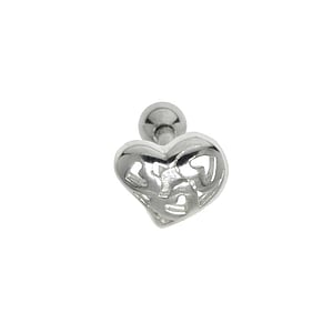 Piercing orecchio Metallo chirurgico 316L Ottone con rivestimento in argento Cuore Amore