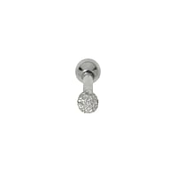 Ohrpiercing aus Chirurgenstahl 316L und Silber 925. Gewinde:1,2mm. Stablnge:5mm. Durchmesser:2,5mm.