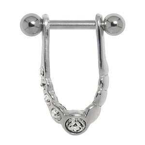 Ear piercing Surgical Steel 316L silver-plated brass Crystal Eternal Loop Eternity