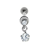 Piercing orecchio Metallo chirurgico 316L Ottone con rivestimento in argento Cristallo Zircone