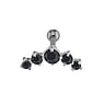 Ear piercing Surgical Steel 316L silver-plated brass zirconia