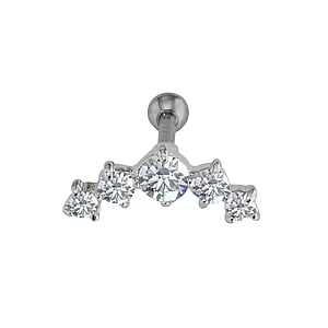 Piercing orecchio Metallo chirurgico 316L Ottone con rivestimento in argento Zircone