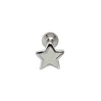Ear piercing out of Surgical Steel 316L with silver-plated brass and Enamel. Thread:1,2mm. Bar length:6mm. Width:5mm.  Star