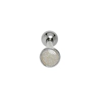 Ear piercing out of Surgical Steel 316L with silver-plated brass and Enamel. Thread:1,2mm. Bar length:6mm. Diameter:3,8mm.