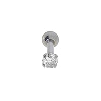 Piercing d'oreille en Acier chirurgical 316L avec Zircon. Longueur de la tige:6mm. Pas-de-vis:1,2mm. Largeur:2,5mm. Pierre(s) fixe(s) par la monture.